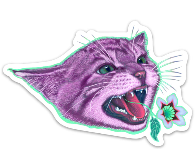 Here Kitty Kitty, Purple Sticker