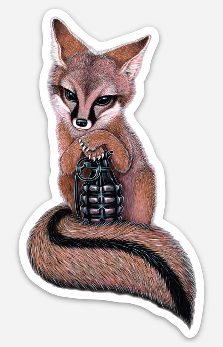 Gray Fox Sticker